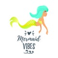 Cute mermaid character. Mermay concept. Royalty Free Stock Photo