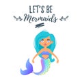 Cute mermaid character. Mermay concept Royalty Free Stock Photo