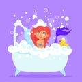 Mermaid character taking a bath Royalty Free Stock Photo