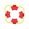 Vector cartoon style Lifebuoy. Icon for web. Isolated on white background. Royalty Free Stock Photo