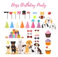 Dog party and Birthday elements Royalty Free Stock Photo