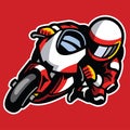 Cartoon style of sportbike race cornering Royalty Free Stock Photo