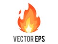 Vector cartoon-styled depicted as red, orange, yellow flickering flame fire icon Royalty Free Stock Photo