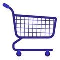 Vector cartoon supermarket grocery cart