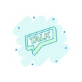 Vector cartoon talk icon in comic style. Speech bubble concept i Royalty Free Stock Photo