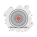 Vector cartoon target aim icon in comic style. Darts game sign illustration pictogram. Success business splash effect concept Royalty Free Stock Photo