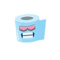 Vector funny cartoon toilet paper roll character with sunglasses isolated on white background. funky smiling kawaii Royalty Free Stock Photo