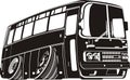 Vector cartoon tourist bus silhouette Royalty Free Stock Photo