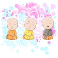 Vector cartoon vaisnava devotees Royalty Free Stock Photo