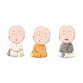 Vector cartoon vaisnava devotees Royalty Free Stock Photo