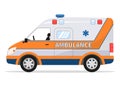 Vector cartoon van medical car, ambulance vehicle Royalty Free Stock Photo