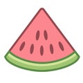 Vector Cartoon Watermelon Slice Emoji Icon Isolated Royalty Free Stock Photo