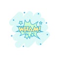 Vector cartoon wham comic sound effects icon in comic style. Sou