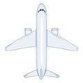 Vector Cartoon White Passenger Airplane. Commercial Aviation Aircraft.