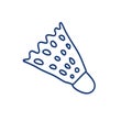 Vector Cartoon White Shuttlecock Volant for Badminton blue line. Royalty Free Stock Photo