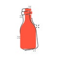 Vector cartoon wine, beer, water bottle icon in comic style. Alcohol bottle concept illustration pictogram. Beer, vodka, wine