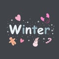 Vector cartoon winter greeting card