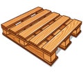 Vector cartoon wood pallet isolated