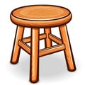 Vector cartoon wooden stool isolated