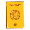 Vector Cartoon Yellow International Passport