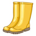 Vector Cartoon Rubber Boots Illustration