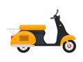 Vector cartoon yellow scooter with an engine Royalty Free Stock Photo