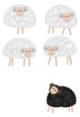 Vector cartoons black and white sheep