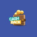 Vector cash back icon with coins and wallet Royalty Free Stock Photo