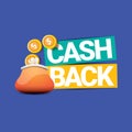 Vector cash back icon with coins and wallet Royalty Free Stock Photo