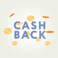 Vector cash back icon on grey background. cashback or money refund label Royalty Free Stock Photo