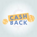 Vector cash back icon on grey background. cashback or money refund label. Royalty Free Stock Photo