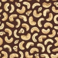 Vector cashew nut colorful seamless pattern