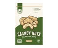 Vector cashew nuts packaging design template