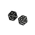 Vector Casino Dice of Authentic Icons. Vector rolling red dice set isolated on white background. 3d Board Game Pieces. Red Poker