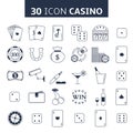 Vector casino icons set