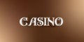 Vector casino word sign in 3d style on golden background. Casino letters banner design