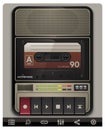 Vector cassette recorder template with icons Royalty Free Stock Photo