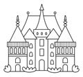 Vector castle line icon. Paris sight black and white illustration