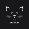 Vector of a cat face design on black background. Pet. Royalty Free Stock Photo