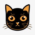 Vector of a cat face design on white background, Pet. Animals. Royalty Free Stock Photo