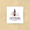 Vector catering and restaurant company logo set isolated on white background. Royalty Free Stock Photo