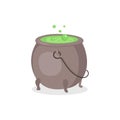 Vector cauldron with green potion Royalty Free Stock Photo