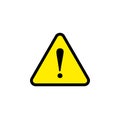 Vector Caution Danger Sign, Yellow Triangle Flat Icon, Dangerous Sign.