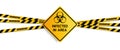 Vector Caution Sign of COVID-19. Warning Coronavirus Outbreak Infected Area Quarantine Area, Infection Virus Disease, Risk Area