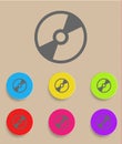 Vector CD or DVD icon with color variations Royalty Free Stock Photo