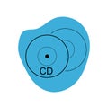 Vector CD or DVD icon on white background. Royalty Free Stock Photo