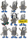 Cellphone mascot set in various poses