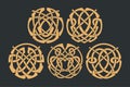 Vector celtic circlar knot. Ethnic ornaments set. Royalty Free Stock Photo
