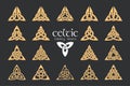 Vector celtic trinity knot. 18 items. Ethnic ornament. Geometric design. Royalty Free Stock Photo