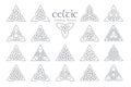 Vector celtic trinity knot. 18 items. Ethnic ornament. Geometric Royalty Free Stock Photo